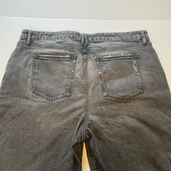 Good American Good Girlfriend Jeans High Rise Black Distressed Stretch Denim - Picture 6 of 14